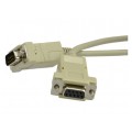 Kabel przedłużacz szeregowy RS-232 (D-Sub 9-pin) bez przeplotu (wtyk / gniazdo) 3m