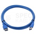 Kabel przedłużacz USB 3.0 A (wtyk / gniazdo) niebieski 1,8m