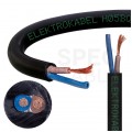 Kabel przemysłowy poliuretanowy PUR / H05BQ-F 2x1mm2 czarny 300/500V zewnętrzny olejoodporny linka Elektrokabel
