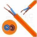 Kabel przemysłowy poliuretanowy PUR / H07BQ-F 2x1,5mm2 pomarańczowy 450/750V zewnętrzny olejoodporny linka TKD