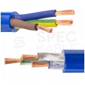 Kabel przemysłowy poliuretanowy PUR / H07BQ-F 3x2,5mm2 niebieski 450/750V zewnętrzny olejoodporny linka Elektrokabel