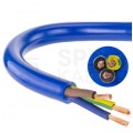 Kabel przemysłowy poliuretanowy PUR / H07BQ-F 3x2,5mm2 niebieski 450/750V zewnętrzny olejoodporny linka Elektrokabel