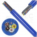 Kabel przemysłowy poliuretanowy PUR / H07BQ-F 5x0,75mm2 niebieski 300/500V zewnętrzny olejoodporny linka Elektrokabel