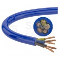 Kabel przemysłowy poliuretanowy PUR / H07BQ-F 5x2,5mm2 niebieski 450/750V zewnętrzny olejoodporny linka Elektrokabel