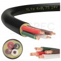 Kabel samochodowy YLYs 4x0,75mm2 czarny 24V zewnętrzny przyczepowy linka Elektrokabel