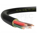 Kabel samochodowy YLYs 4x0,75mm2 czarny 24V zewnętrzny przyczepowy linka Elektrokabel