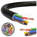 Kabel samochodowy YLYs 6x0,6mm2 + 1x1mm2 czarny 24V zewnętrzny przyczepowy linka Elektrokabel