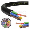 Kabel samochodowy YLYs 7x0,5mm2 czarny 24V zewnętrzny przyczepowy linka Elektrokabel