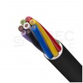 Kabel samochodowy YLYs 7x1mm2 + 1x1,5mm2 czarny 24V zewnętrzny przyczepowy linka Elektrokabel