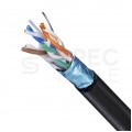 Kabel sieciowy F/UTP kat.5e skrętka 4x2x0,51mm zewnętrzny suchy PE czarny Alantec