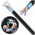 Kabel sieciowy F/UTP kat.5e skrętka 4x2x0,51mm zewnętrzny suchy PE czarny Alantec