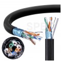 Kabel sieciowy F/UTP kat.5e skrętka 4x2x0,51mm zewnętrzny suchy PE czarny Alantec