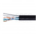 Kabel sieciowy F/UTP kat.5e skrętka 4x2x0,51mm zewnętrzny suchy z linką nośną PE czarny Alantec