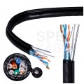 Kabel sieciowy F/UTP kat.5e skrętka 4x2x0,51mm zewnętrzny suchy z linką nośną PE czarny Alantec