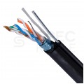 Kabel sieciowy F/UTP kat.5e skrętka 4x2x0,51mm zewnętrzny suchy z linką nośną PE czarny Alantec