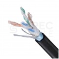 Kabel sieciowy F/UTP kat.5e skrętka 4x2x0,51mm zewnętrzny żelowany PE czarny Alantec