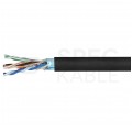 Kabel sieciowy F/UTP kat.5e skrętka 4x2x0,51mm zewnętrzny żelowany PE czarny SecurityNET