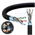 Kabel sieciowy F/UTP kat.5e skrętka 4x2x0,51mm zewnętrzny żelowany PE czarny SecurityNET