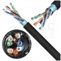 Kabel sieciowy F/UTP kat.5e skrętka 4x2x0,51mm zewnętrzny żelowany PE czarny SecurityNET