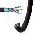 Kabel sieciowy F/UTP kat.5e skrętka 4x2x0,51mm zewnętrzny żelowany PE czarny SecurityNET