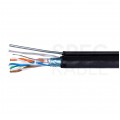 Kabel sieciowy F/UTP kat.5e skrętka 4x2x0,5mm zewnętrzny suchy z linką nośną PE czarny NETSET