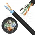 Kabel sieciowy F/UTP kat.5e skrętka 4x2x0,5mm zewnętrzny żelowany PE czarny Bitner
