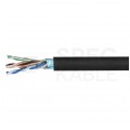 Kabel sieciowy F/UTP kat.5e skrętka 4x2x0,5mm zewnętrzny żelowany PE czarny NEKU