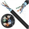 Kabel sieciowy F/UTP kat.5e skrętka 4x2x0,5mm zewnętrzny żelowany PE czarny NEKU