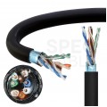 Kabel sieciowy F/UTP kat.5e skrętka 4x2x0,5mm zewnętrzny żelowany PE czarny NEKU