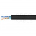 Kabel sieciowy F/UTP kat.6 skrętka 4x2x0,55mm zewnętrzny suchy PE czarny SecurityNET