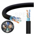 Kabel sieciowy F/UTP kat.6 skrętka 4x2x0,55mm zewnętrzny suchy PE czarny SecurityNET