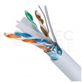 Kabel sieciowy F/UTP kat.6 skrętka 4x2x0,57mm wewnętrzny Dca bezhalogenowy LSOH szary Alantec