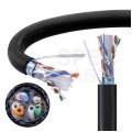 Kabel sieciowy F/UTP kat.6 skrętka 4x2x0,57mm zewnętrzny suchy PE czarny Alantec