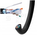 Kabel sieciowy F/UTP kat.6 skrętka 4x2x0,57mm zewnętrzny suchy PE czarny Alantec
