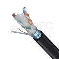 Kabel sieciowy F/UTP kat.6 skrętka 4x2x0,57mm zewnętrzny żelowany PE czarny Alantec
