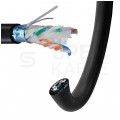 Kabel sieciowy F/UTP kat.6 skrętka 4x2x0,57mm zewnętrzny żelowany PE czarny Alantec
