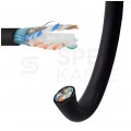 Kabel sieciowy F/UTP kat.6 skrętka 4x2x0,57mm zewnętrzny żelowany PE czarny NEKU