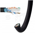 Kabel sieciowy F/UTP kat.6A skrętka 4x2x0,56mm zewnętrzny żelowany PE czarny SecurityNET