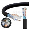 Kabel sieciowy F/UTP kat.6A skrętka 4x2x0,56mm zewnętrzny żelowany PE czarny SecurityNET
