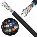 Kabel sieciowy F/UTP kat.6A skrętka 4x2x0,57mm zewnętrzny suchy PE czarny SecurityNET
