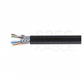 Kabel sieciowy S/FTP kat.7 skrętka 4x2x0,46mm wewnętrzny bezhalogenowy LSOH czarny linka Telegärtner