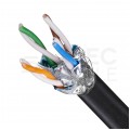 Kabel sieciowy S/FTP kat.7 skrętka 4x2x0,46mm wewnętrzny bezhalogenowy LSOH czarny linka Telegärtner