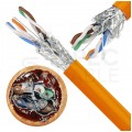 Kabel sieciowy S/FTP kat.7 skrętka 4x2x0,56mm wewnętrzny Dca bezhalogenowy LSOH pomarańczowy SecurityNet