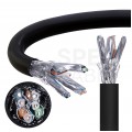 Kabel sieciowy S/FTP kat.7 skrętka 4x2x0,56mm zewnętrzny suchy PE czarny SecurityNET