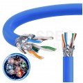 Kabel sieciowy S/FTP kat.7 skrętka 4x2x0,57mm wewnętrzny Dca bezhalogenowy LSOH niebieski Telegärtner