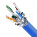 Kabel sieciowy S/FTP kat.7 skrętka 4x2x0,57mm wewnętrzny Dca bezhalogenowy LSOH niebieski Telegärtner