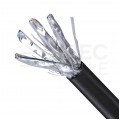 Kabel sieciowy S/FTP kat.7 skrętka 4x2x0,57mm zewnętrzny suchy PE czarny Alantec