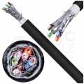 Kabel sieciowy S/FTP kat.7 skrętka 4x2x0,57mm zewnętrzny żelowany PE czarny Satec