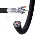 Kabel sieciowy S/FTP kat.7 skrętka 4x2x0,57mm zewnętrzny żelowany PE czarny Satec