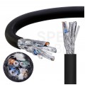 Kabel sieciowy S/FTP kat.7 skrętka 4x2x0,57mm zewnętrzny żelowany PE czarny SecurityNET